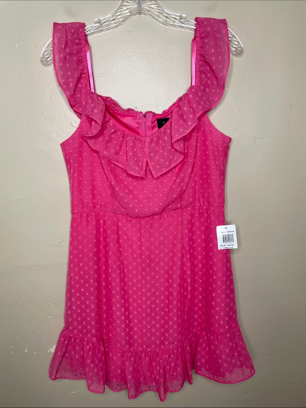 B. SMART Pink Swiss Dot Romantic Coquette Sleeveless Dress NWT Size 11/12